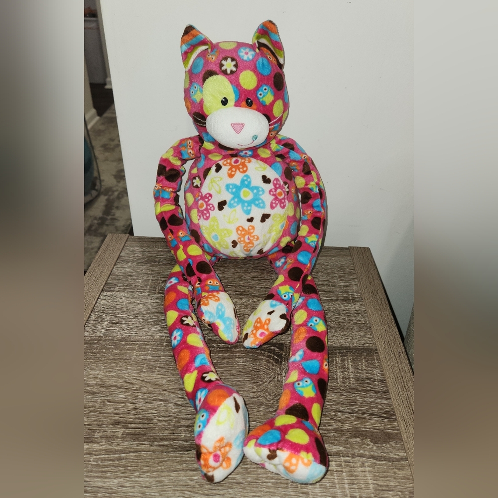 Mary Meyer Pizzazz Plush Cat Flower w/Owls Power Plush Stuffed Animal 24”
